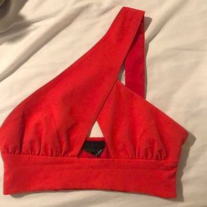h:ours Thea top in fiery red size XS